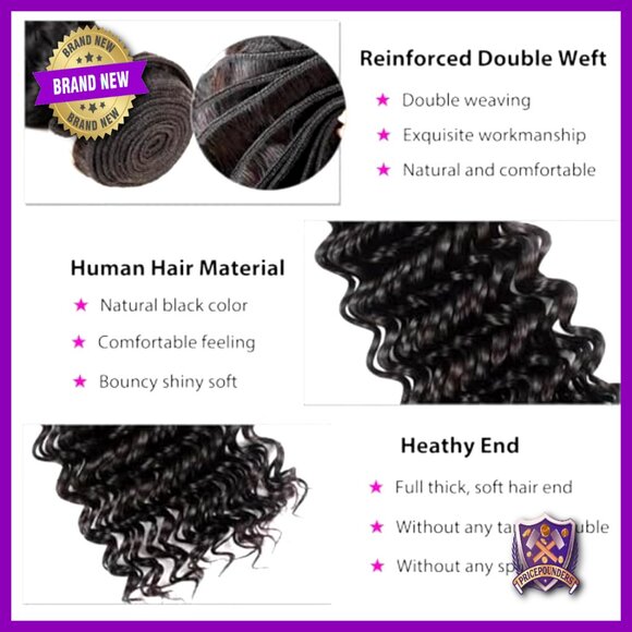 Deep Wave Human Hair Bundles 20 22 24 Inch Brazilian Virgin Hair main image 5